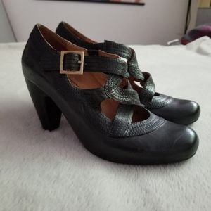 MIZ MOOZ Soho Leather Mary Jane Heeled Pump Black Size 8